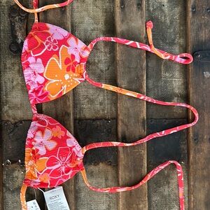 Roxy Pink and Orange Floral Bikini Top